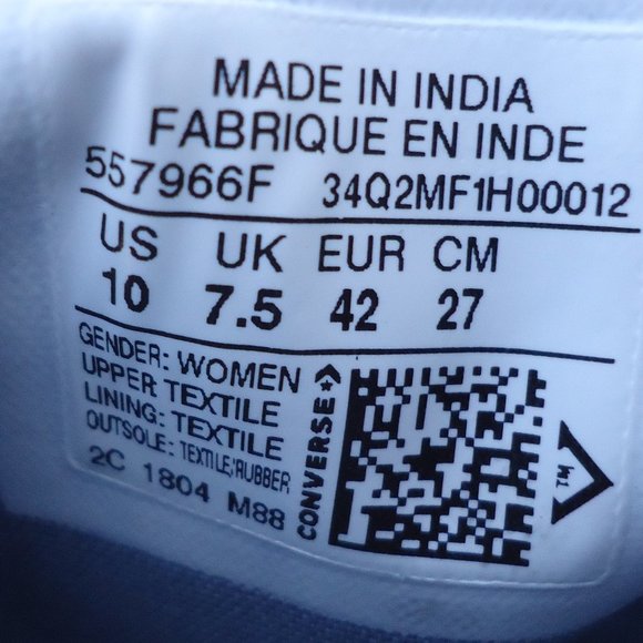 SIZE 10. CONVERSE ALL STAR canvas sneakers shoes. - Picture 15 of 16